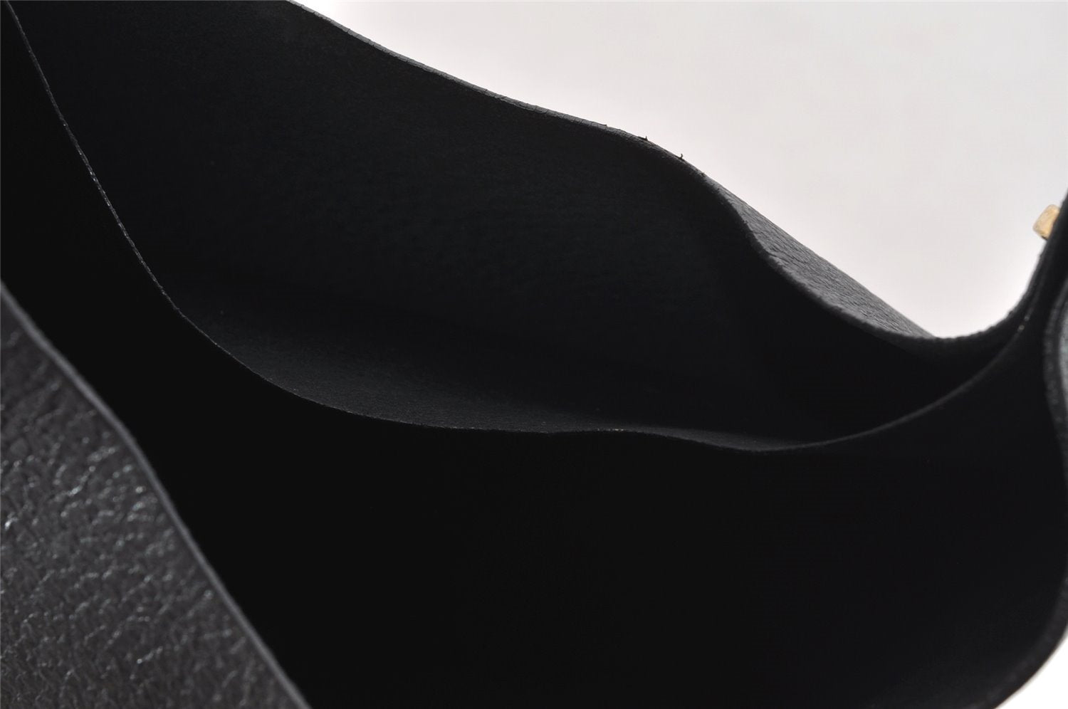 Authentic GUCCI Vintage Bamboo Shoulder Bag Purse Leather Black 9631I