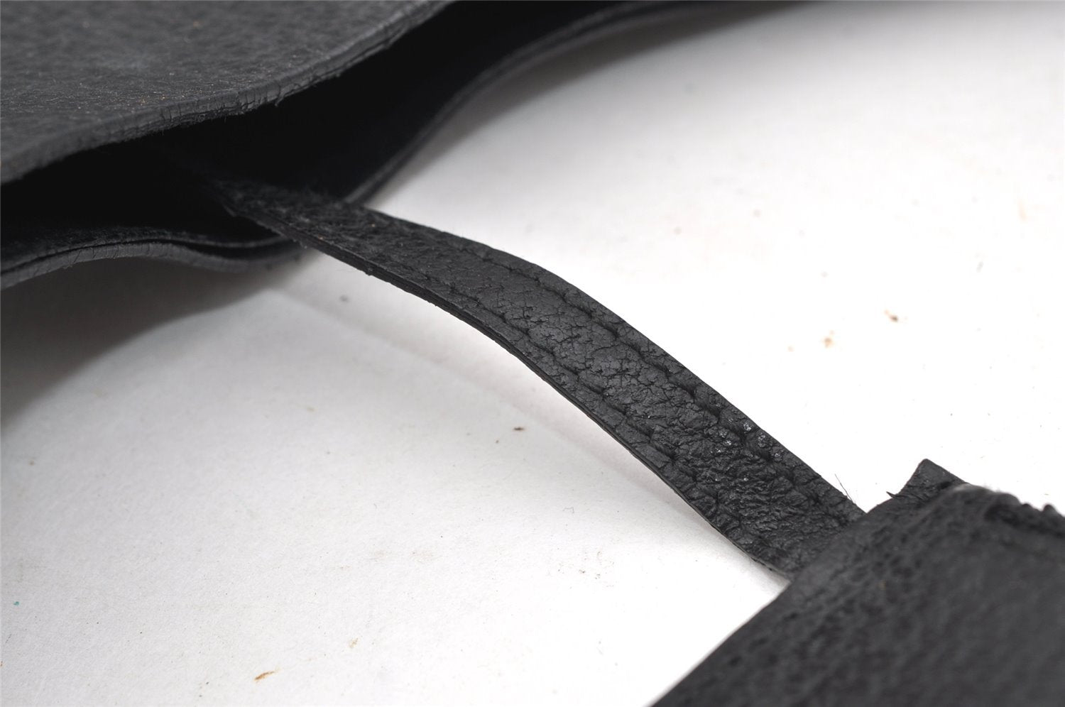 Authentic GUCCI Vintage Bamboo Shoulder Bag Purse Leather Black 9631I