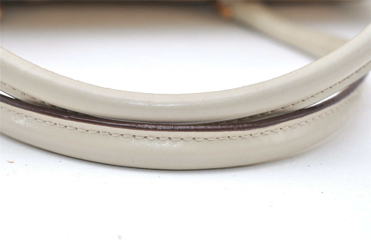 Authentic PRADA Nylon Tessuto Leather Shoulder Hand Bag Purse Beige 9632I