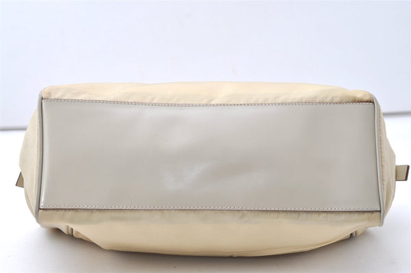 Authentic PRADA Nylon Tessuto Leather Shoulder Hand Bag Purse Beige 9632I