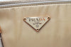 Authentic PRADA Nylon Tessuto Leather Shoulder Hand Bag Purse Beige 9632I