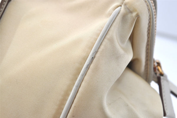 Authentic PRADA Nylon Tessuto Leather Shoulder Hand Bag Purse Beige 9632I