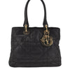 Authentic Christian Dior Lady Dior PVC Leather Cannage Hand Bag Black CD 9633I
