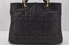 Authentic Christian Dior Lady Dior PVC Leather Cannage Hand Bag Black CD 9633I