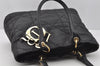 Authentic Christian Dior Lady Dior PVC Leather Cannage Hand Bag Black CD 9633I