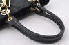 Authentic Christian Dior Lady Dior PVC Leather Cannage Hand Bag Black CD 9633I