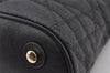 Authentic Christian Dior Lady Dior PVC Leather Cannage Hand Bag Black CD 9633I