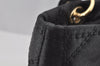 Authentic Christian Dior Lady Dior PVC Leather Cannage Hand Bag Black CD 9633I