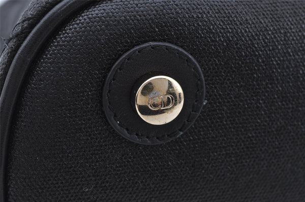 Authentic Christian Dior Lady Dior PVC Leather Cannage Hand Bag Black CD 9633I