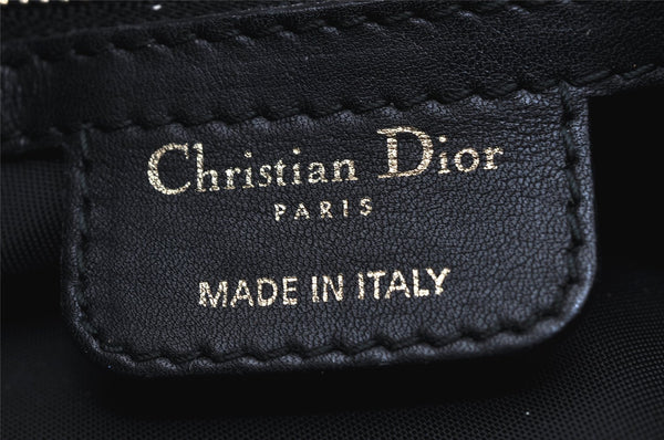 Authentic Christian Dior Lady Dior PVC Leather Cannage Hand Bag Black CD 9633I
