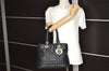 Authentic Christian Dior Lady Dior PVC Leather Cannage Hand Bag Black CD 9633I