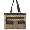 Authentic GUCCI GG Crystal Abbey Shoulder Tote Bag GG PVC Leather Brown 9634I
