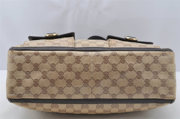 Authentic GUCCI GG Crystal Abbey Shoulder Tote Bag GG PVC Leather Brown 9634I