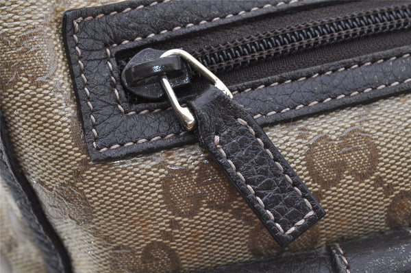 Authentic GUCCI GG Crystal Abbey Shoulder Tote Bag GG PVC Leather Brown 9634I