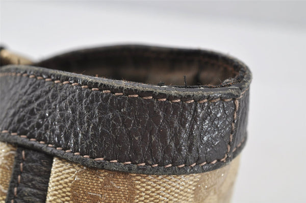 Authentic GUCCI GG Crystal Abbey Shoulder Tote Bag GG PVC Leather Brown 9634I