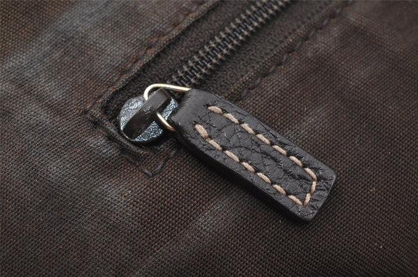 Authentic GUCCI GG Crystal Abbey Shoulder Tote Bag GG PVC Leather Brown 9634I