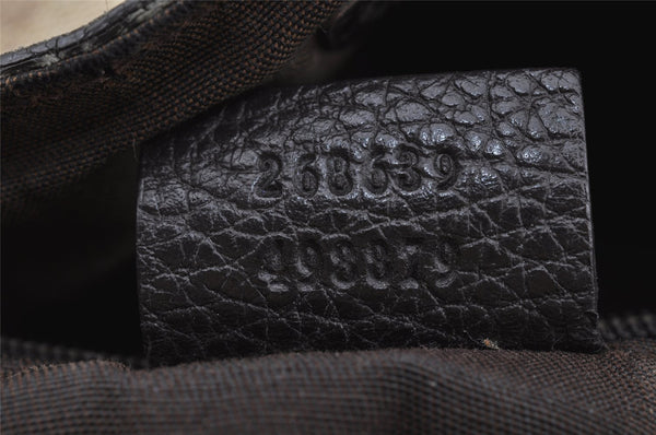 Authentic GUCCI GG Crystal Abbey Shoulder Tote Bag GG PVC Leather Brown 9634I