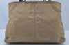 Authentic PRADA Nylon Tessuto Leather Chain Shoulder Hand Bag Beige 9635I