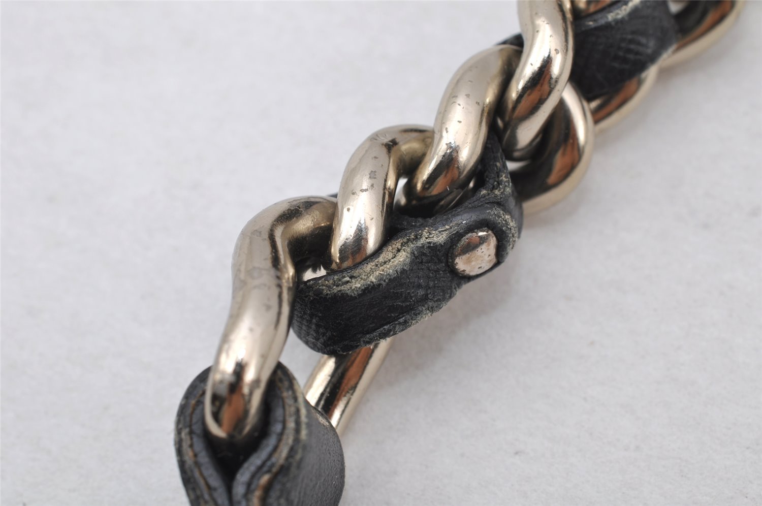 Authentic PRADA Nylon Tessuto Leather Chain Shoulder Hand Bag Beige 9635I