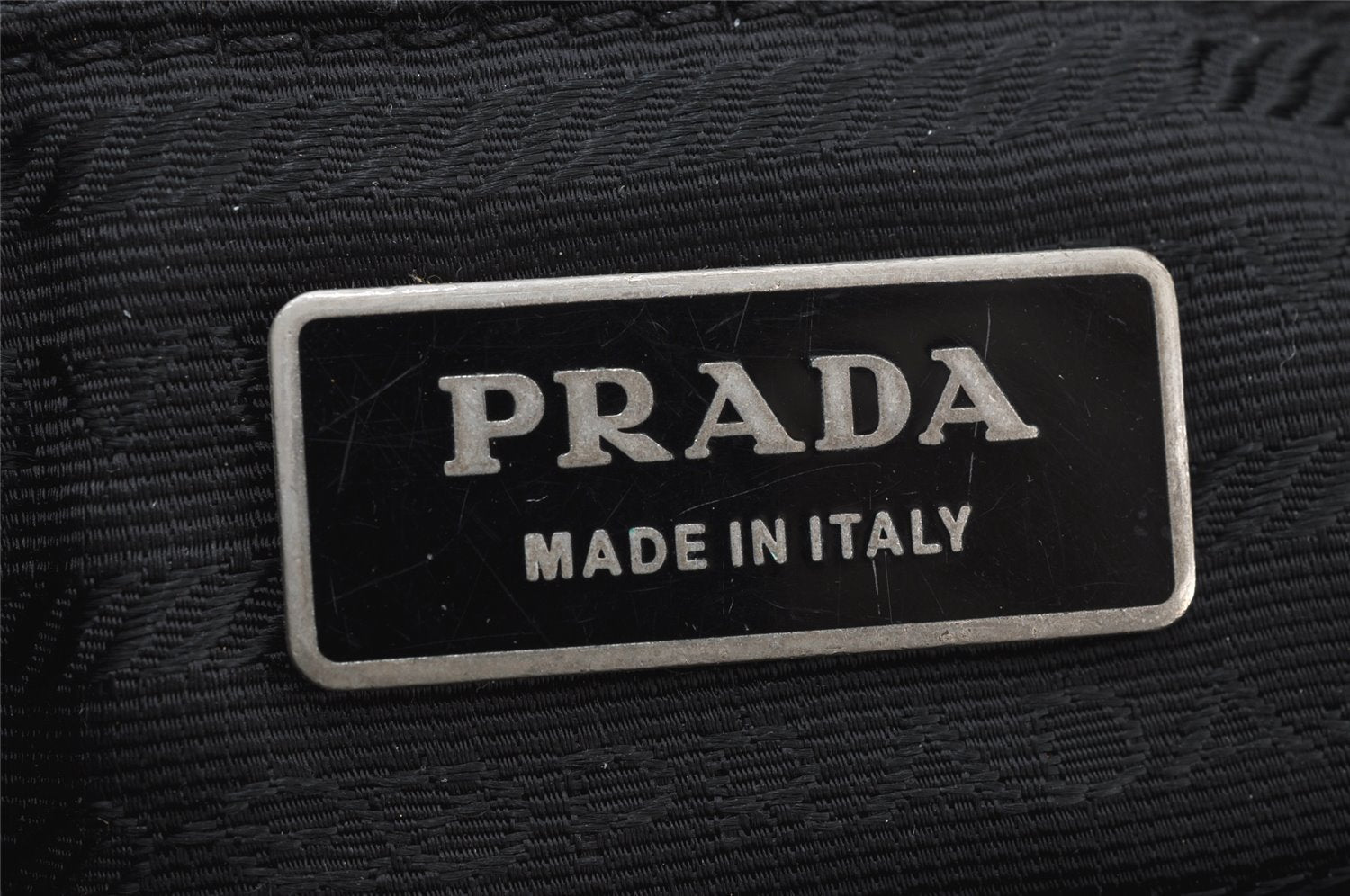 Authentic PRADA Nylon Tessuto Leather Chain Shoulder Hand Bag Beige 9635I