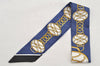 Authentic HERMES Twilly Scarf "LIFT PROFILE" Silk Black Navy 9635J