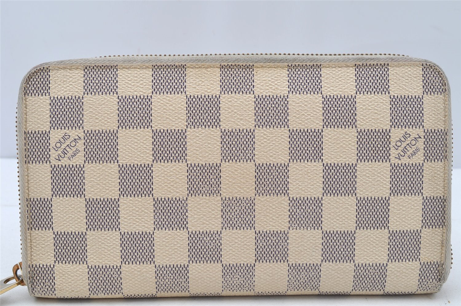 Authentic Louis Vuitton Damier Azur Zippy Organizer Long Wallet N60012 LV 9636I