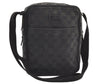 Authentic GUCCI Shoulder Cross Body Bag GG Canvas Leather 122759 Black 9639I