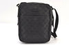 Authentic GUCCI Shoulder Cross Body Bag GG Canvas Leather 122759 Black 9639I