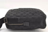 Authentic GUCCI Shoulder Cross Body Bag GG Canvas Leather 122759 Black 9639I