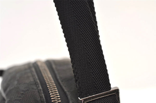 Authentic GUCCI Shoulder Cross Body Bag GG Canvas Leather 122759 Black 9639I