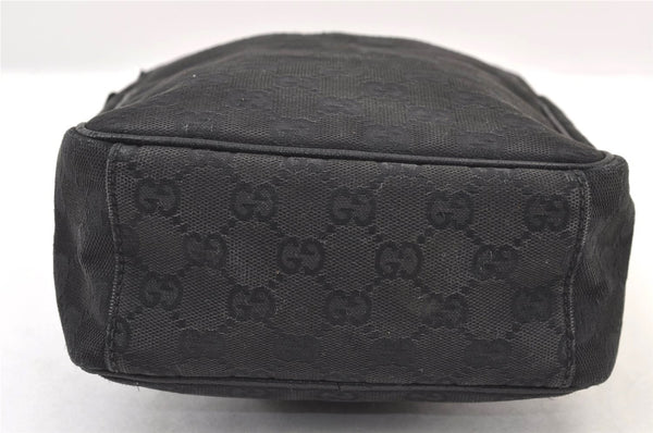 Authentic GUCCI Shoulder Cross Body Bag GG Canvas Leather 122759 Black 9639I