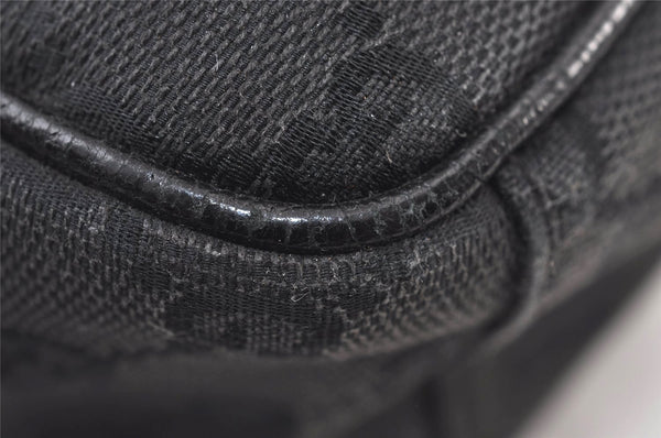 Authentic GUCCI Shoulder Cross Body Bag GG Canvas Leather 122759 Black 9639I