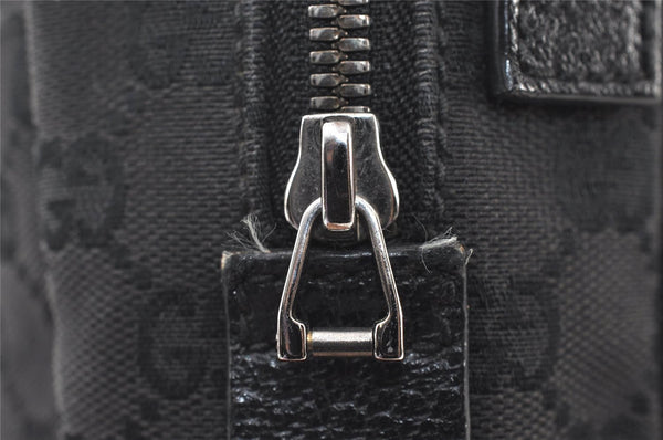 Authentic GUCCI Shoulder Cross Body Bag GG Canvas Leather 122759 Black 9639I