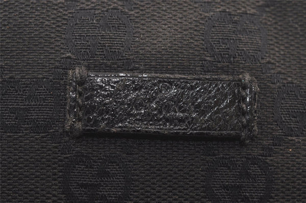 Authentic GUCCI Shoulder Cross Body Bag GG Canvas Leather 122759 Black 9639I