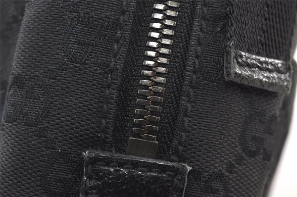 Authentic GUCCI Shoulder Cross Body Bag GG Canvas Leather 122759 Black 9639I