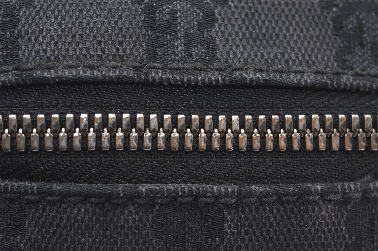 Authentic GUCCI Shoulder Cross Body Bag GG Canvas Leather 122759 Black 9639I