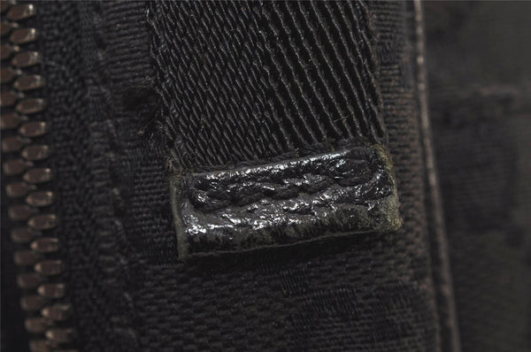 Authentic GUCCI Shoulder Cross Body Bag GG Canvas Leather 122759 Black 9639I