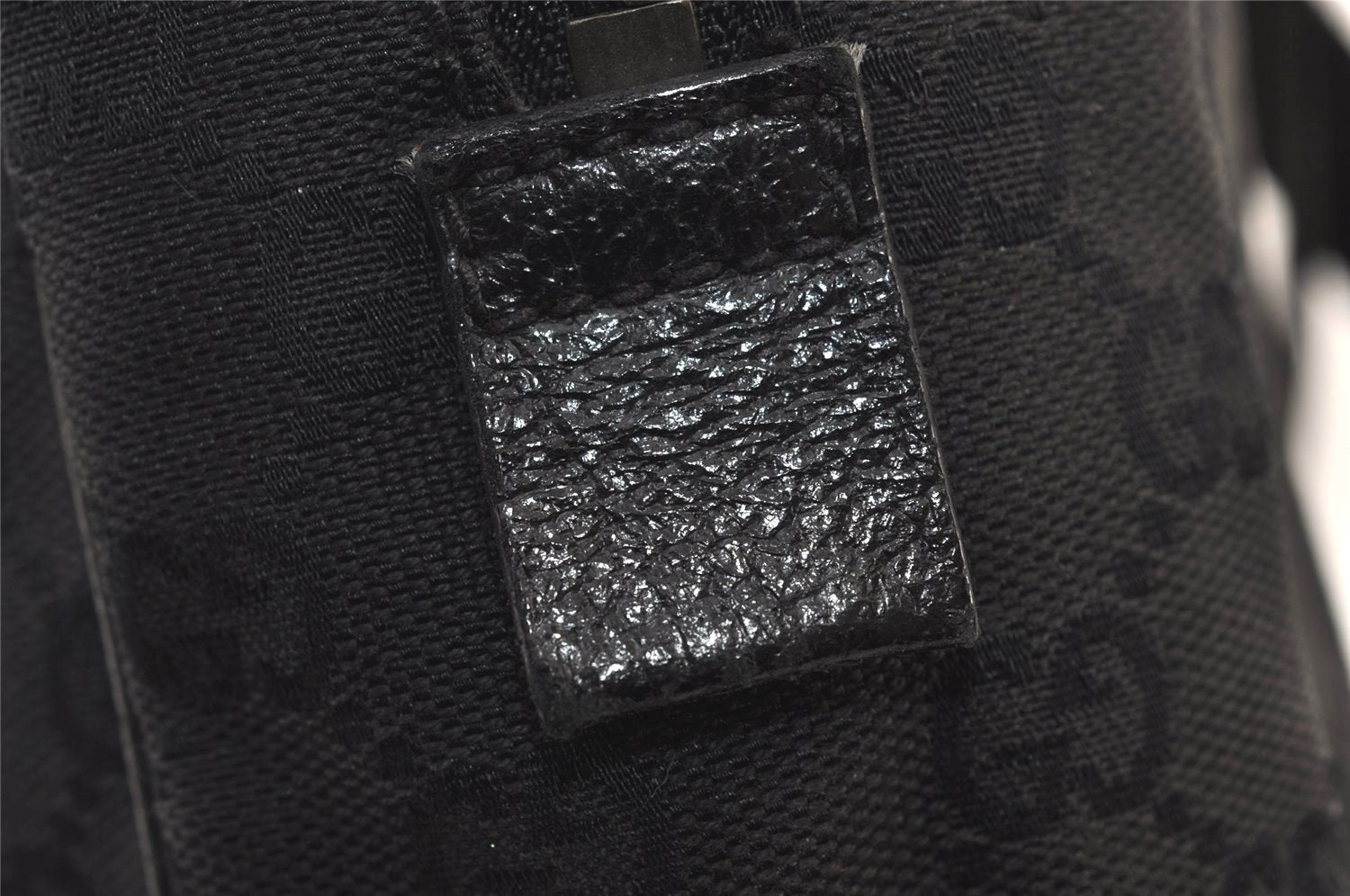 Authentic GUCCI Shoulder Cross Body Bag GG Canvas Leather 122759 Black 9639I