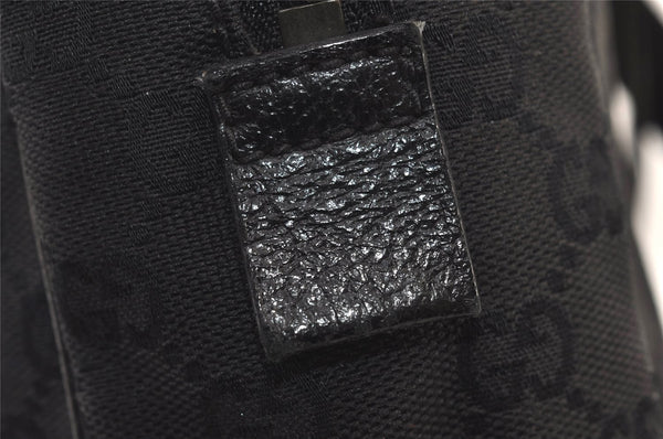 Authentic GUCCI Shoulder Cross Body Bag GG Canvas Leather 122759 Black 9639I