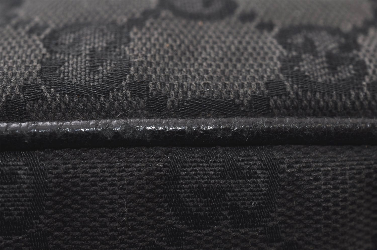 Authentic GUCCI Shoulder Cross Body Bag GG Canvas Leather 122759 Black 9639I