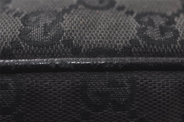 Authentic GUCCI Shoulder Cross Body Bag GG Canvas Leather 122759 Black 9639I