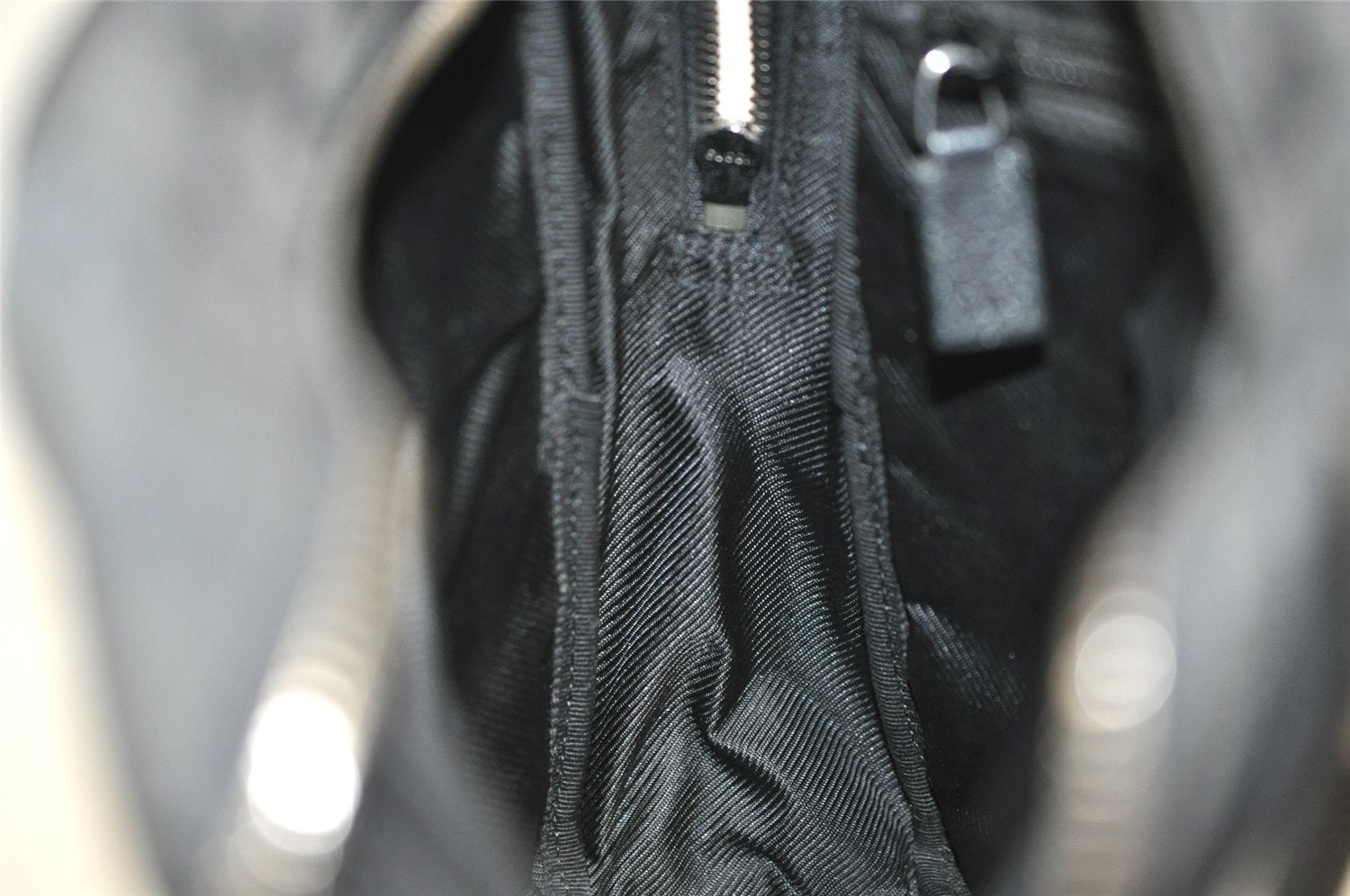 Authentic GUCCI Shoulder Cross Body Bag GG Canvas Leather 122759 Black 9639I