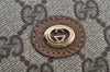 Authentic GUCCI Vintage Clutch Hand Bag GG PVC Leather Brown 9640I