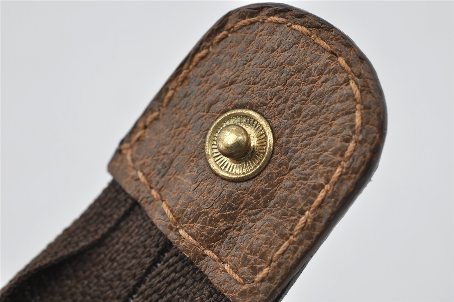 Authentic GUCCI Vintage Clutch Hand Bag GG PVC Leather Brown 9640I