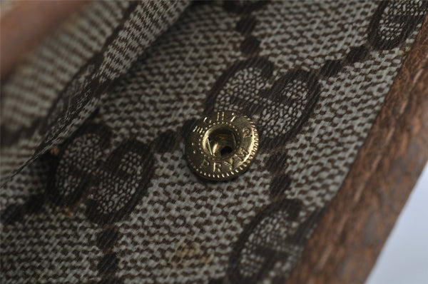 Authentic GUCCI Vintage Clutch Hand Bag GG PVC Leather Brown 9640I