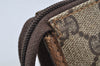 Authentic GUCCI Vintage Clutch Hand Bag GG PVC Leather Brown 9640I