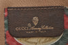 Authentic GUCCI Vintage Clutch Hand Bag GG PVC Leather Brown 9640I