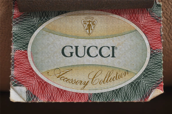 Authentic GUCCI Vintage Clutch Hand Bag GG PVC Leather Brown 9640I