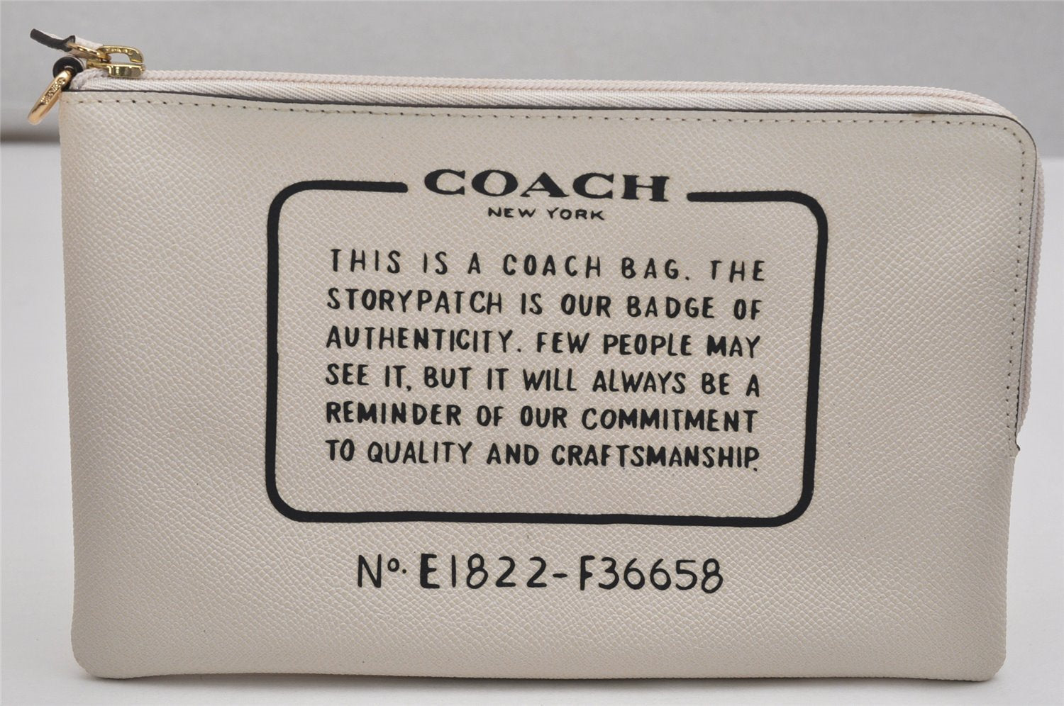 Authentic COACH Vintage Pouch Purse Leather F36658 White 9640J