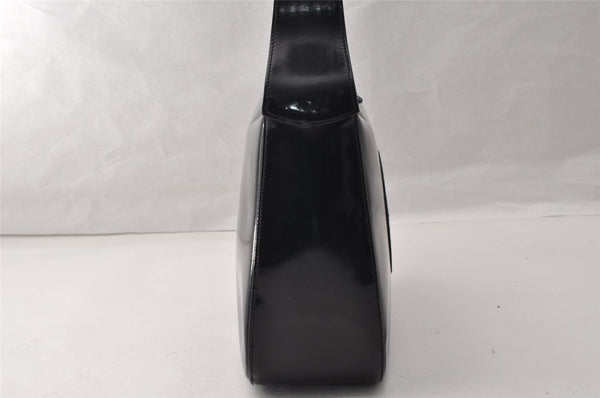 Authentic GUCCI Vintage Shoulder Hand Bag Purse Enamel Black Junk 9641I